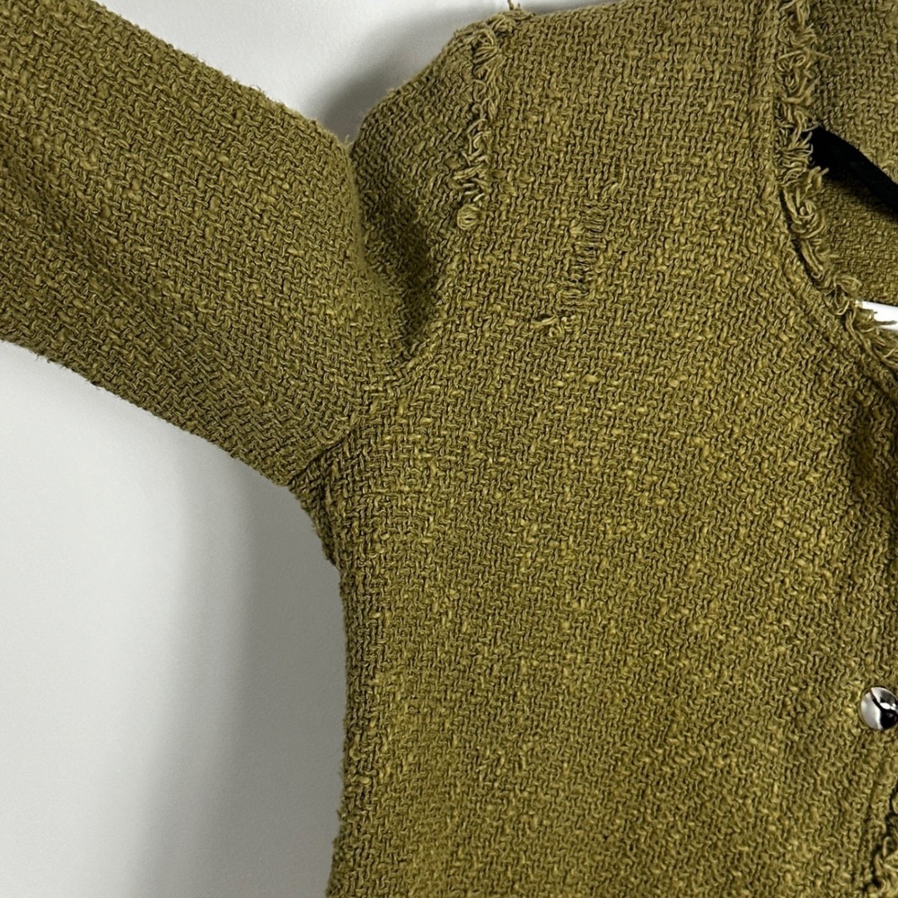 IRO Paris Agnette Jacket Green Womens Size 34 French US Sz 2 Full Zip Cotton‎ XS - Picture 5 of 11